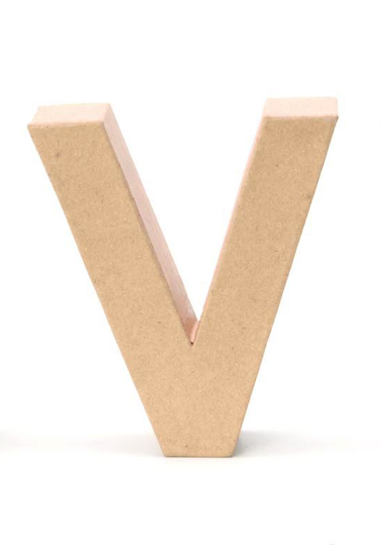 Papp-Buchstaben V 17,5x5,5cm